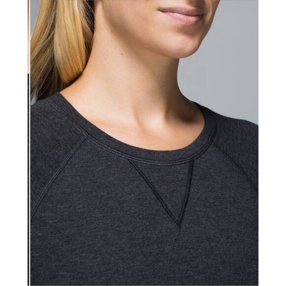 Lululemon Open Your Heart Long Sleeve Reversible Grey Black Stripe Sweatshirt 2 - Picture 4 of 12